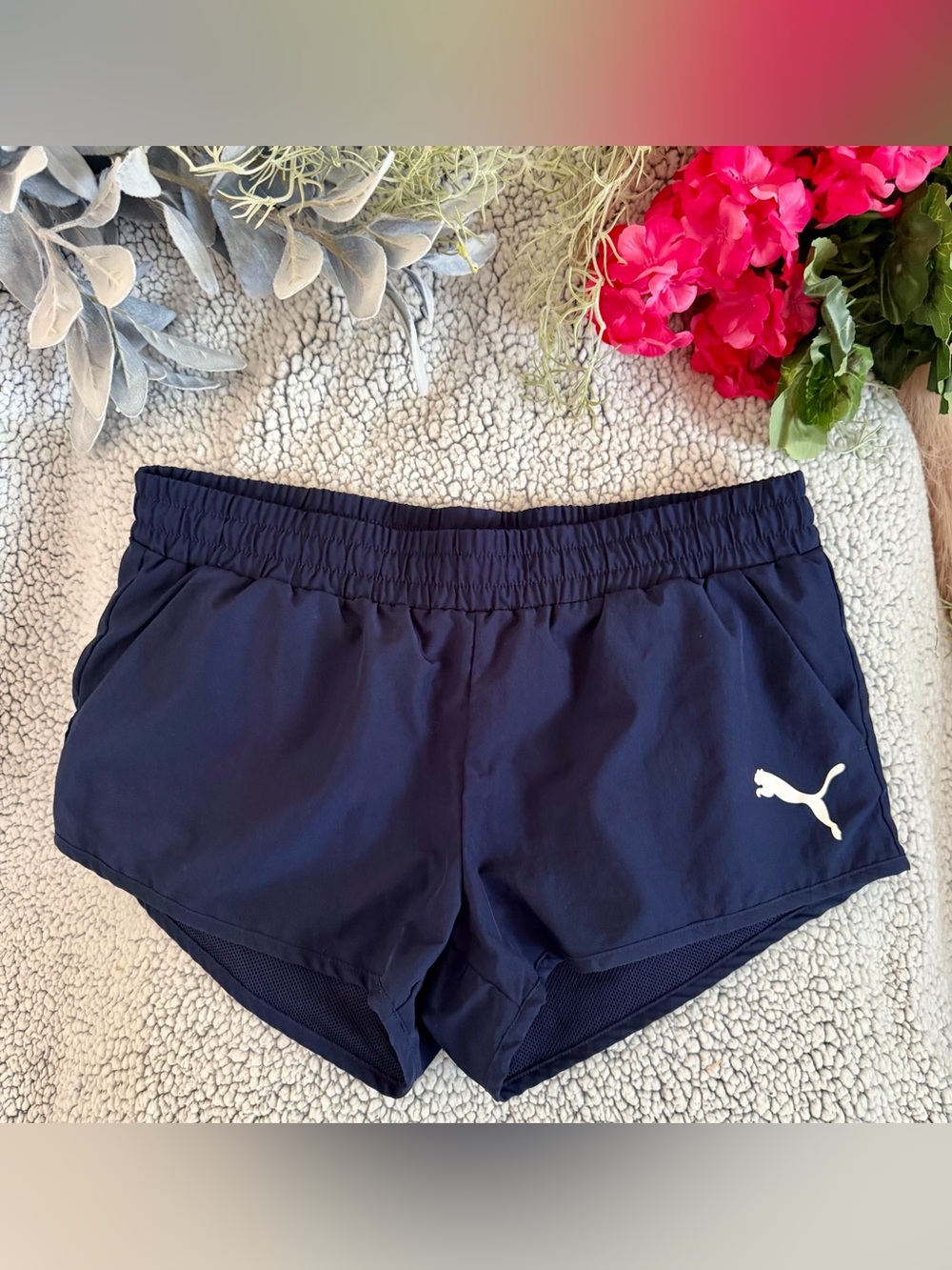 Puma Women's Navy Athletic Running Shorts
